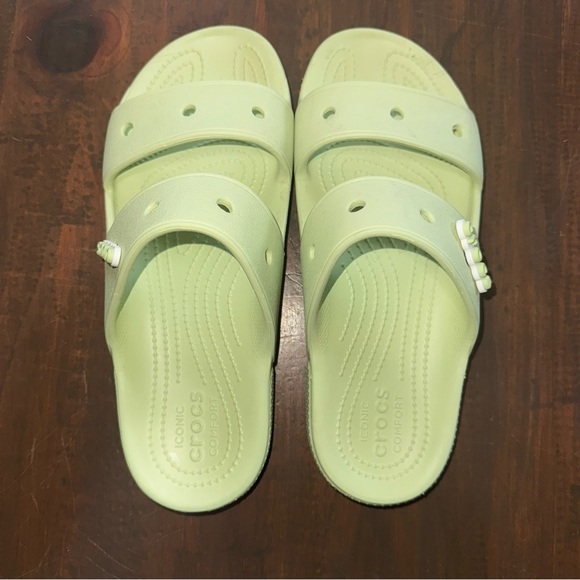 Unisex Crocs Classic Double Strap Relaxed Fit Slide Sandals Green M8 W10 - Picture 5 of 7